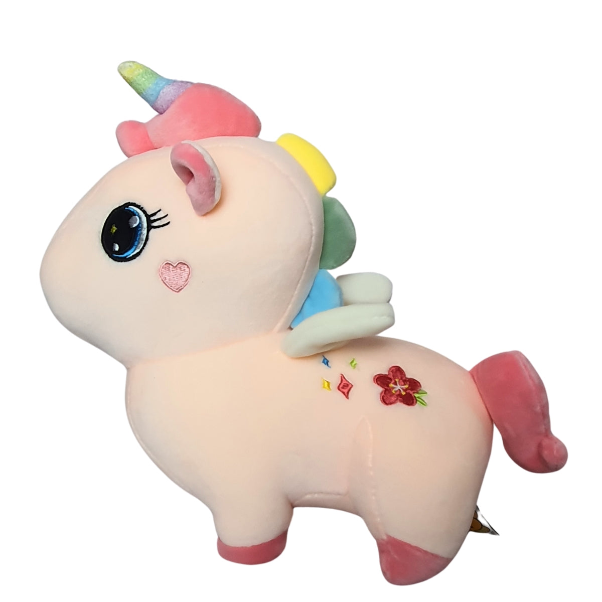 Unicórnio Rosa Claro de Pelúcia - Amigos do Coração - DM Toys Unicórnio Rosa Claro de Pelúcia - Amigos do Coração - DM Toys